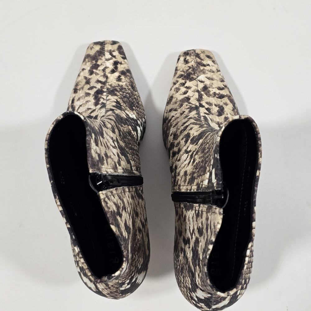 Gianni Bini Women’s Ankle Boots 7.5 Snake Print Side Zip Pointed Toe Kitten Heel - Picture 11 of 11